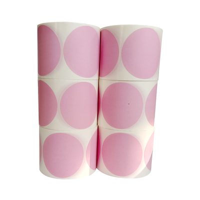 셀프 접착제 라운드 핑크 서클 감열지 브랜드 묶음 DIY 로고 디자인