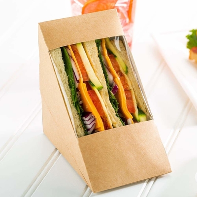 생물 분해성 햄버거 처분할 수 있는 식품 포장 판지 삼각형 샌드위치 부대