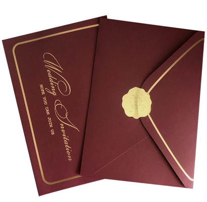 접히는 초대장을 가진 호화스러운 빨간 결혼 선물 카드 봉투 5x7 4x6