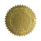 증명서 상을 위한 엠보싱된 포일 라운드 기어 스티커 금 박막